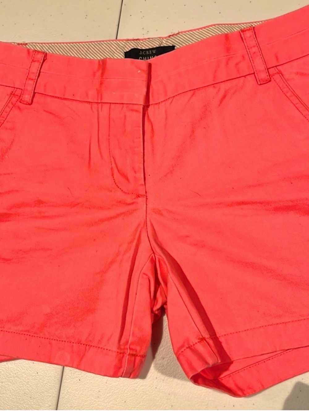 J. Crew Bright Coral Chino Shorts